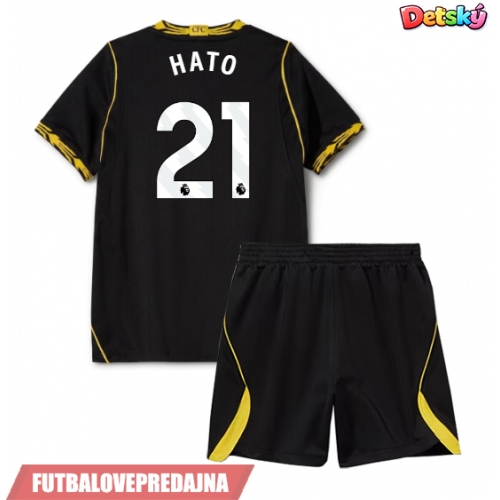 Lacne Dětský Futbalové dres Chelsea Jorrel Hato #21 2026-27 Krátky Rukáv - Preč (+ trenírky)